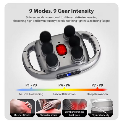 6 Heads Deep Tissue Massage Gun Device | Portable Muscle Massager for Full Body Pain Relief