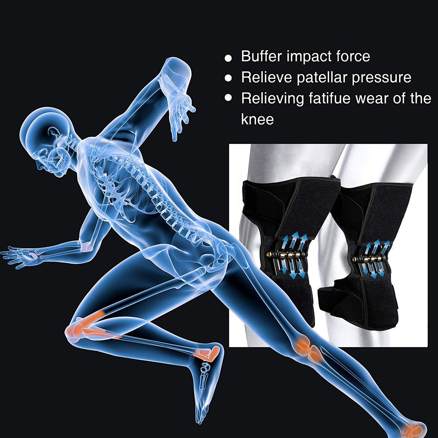 Adjustable Knee Brace with Side Stabilizers & Patella Support for Pain Relief, Sports & Recovery