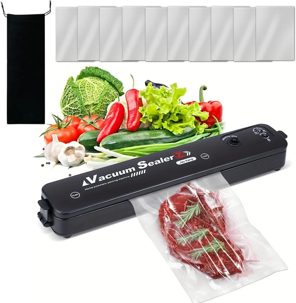 Portable Vacuum Sealer Machine for Food Storage | Air Suction & Heat Sealing Device