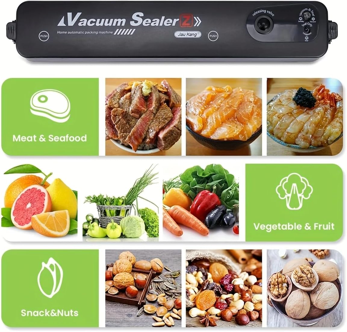 Portable Vacuum Sealer Machine for Food Storage | Air Suction & Heat Sealing Device