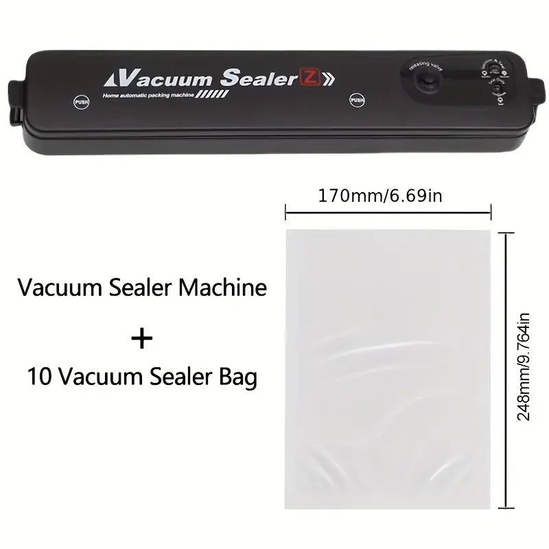 Portable Vacuum Sealer Machine for Food Storage | Air Suction & Heat Sealing Device