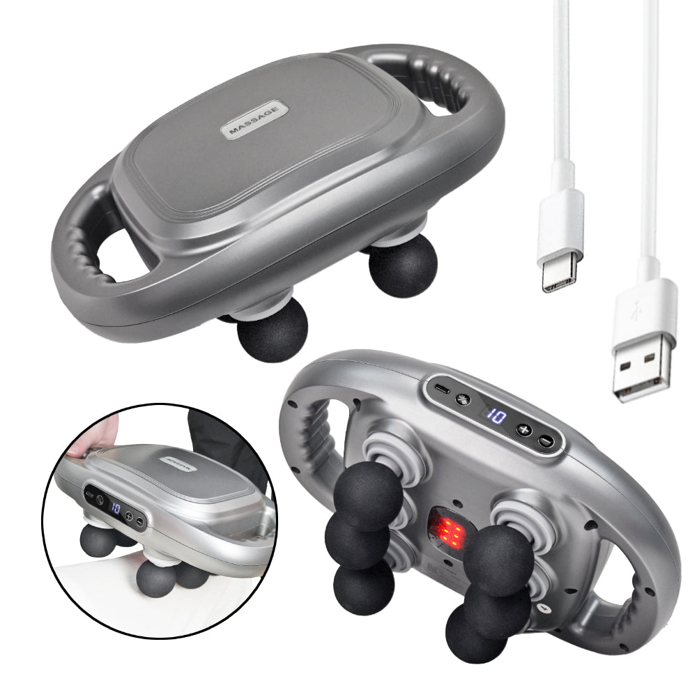 6 Heads Deep Tissue Massage Gun Device | Portable Muscle Massager for Full Body Pain Relief
