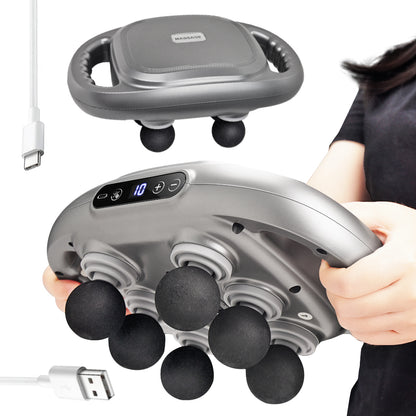6 Heads Deep Tissue Massage Gun Device | Portable Muscle Massager for Full Body Pain Relief