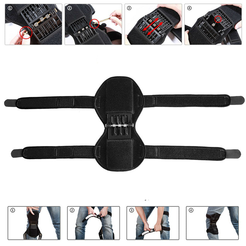 Adjustable Knee Brace with Side Stabilizers & Patella Support for Pain Relief, Sports & Recovery