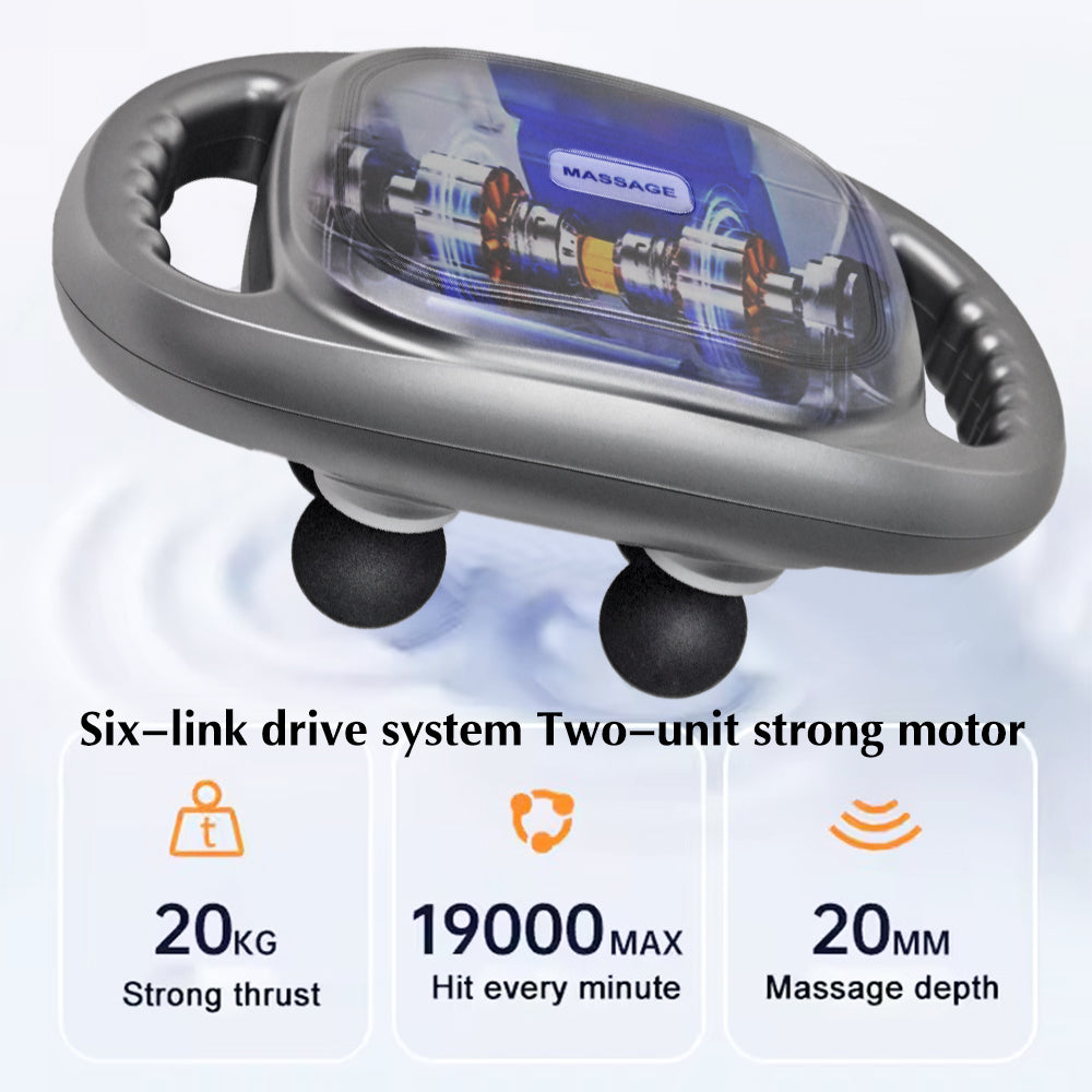 6 Heads Deep Tissue Massage Gun Device | Portable Muscle Massager for Full Body Pain Relief