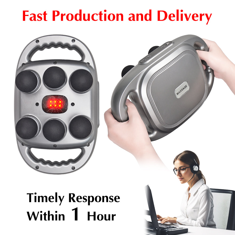 6 Heads Deep Tissue Massage Gun Device | Portable Muscle Massager for Full Body Pain Relief
