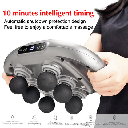 6 Heads Deep Tissue Massage Gun Device | Portable Muscle Massager for Full Body Pain Relief