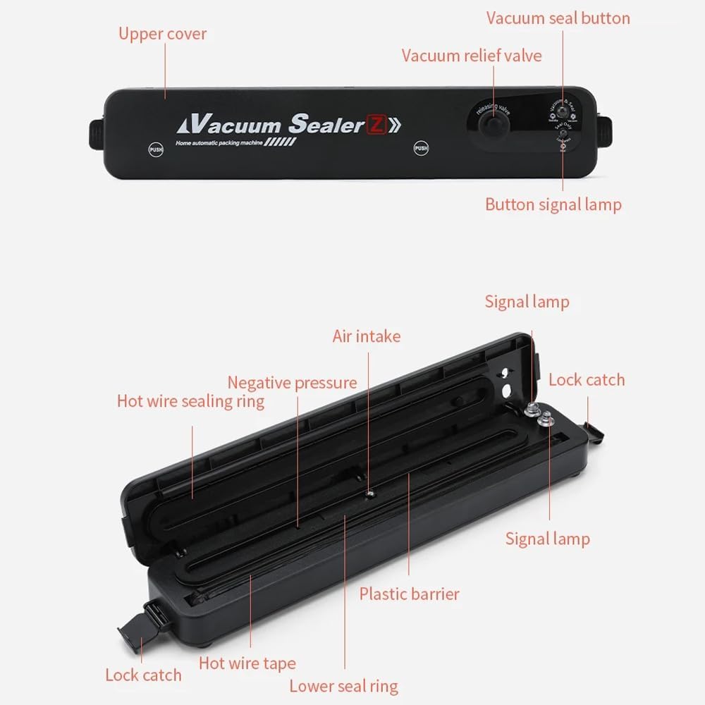 Portable Vacuum Sealer Machine for Food Storage | Air Suction & Heat Sealing Device